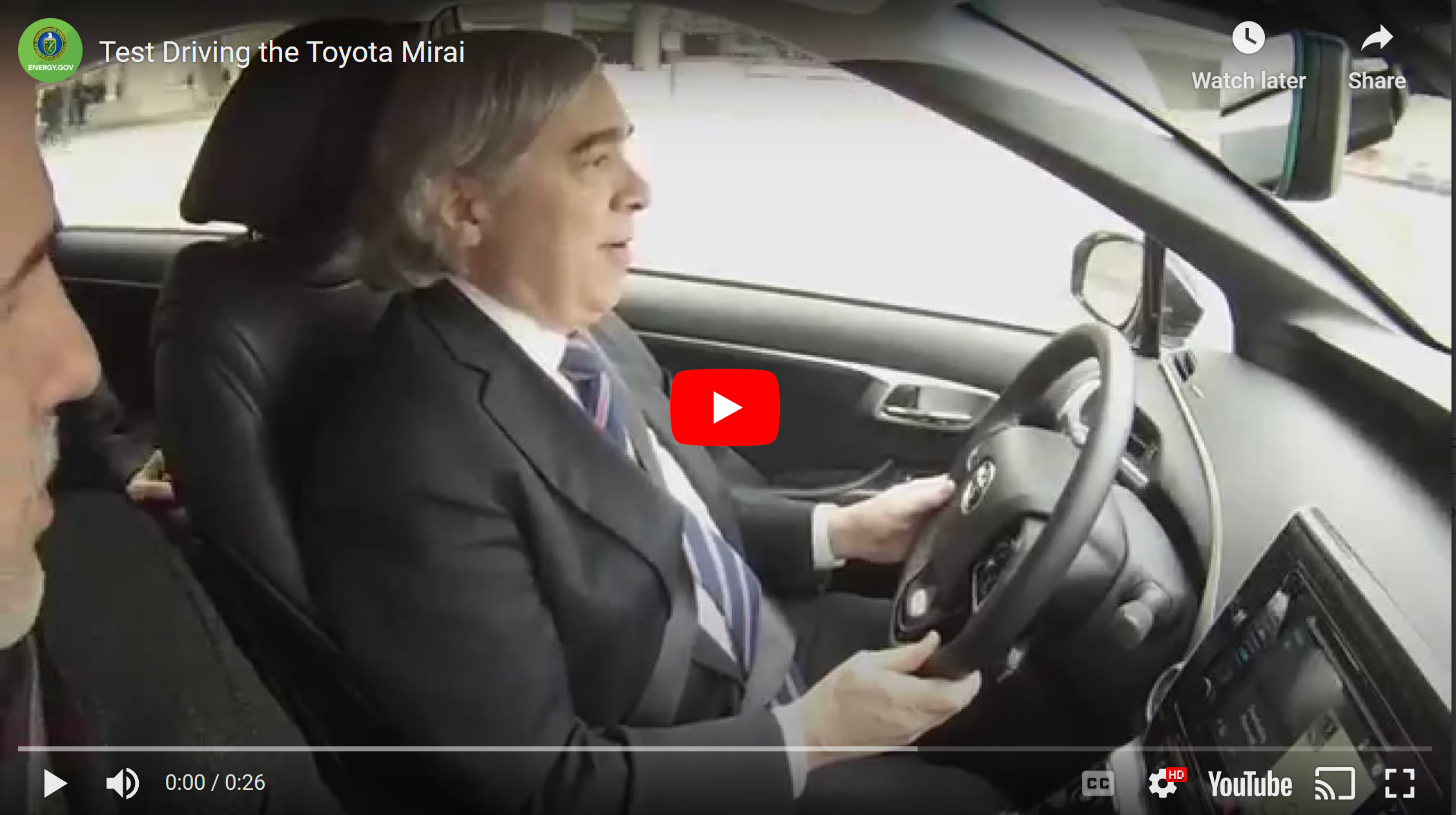 Energy Secretary Moniz drives the Toyota Mirai