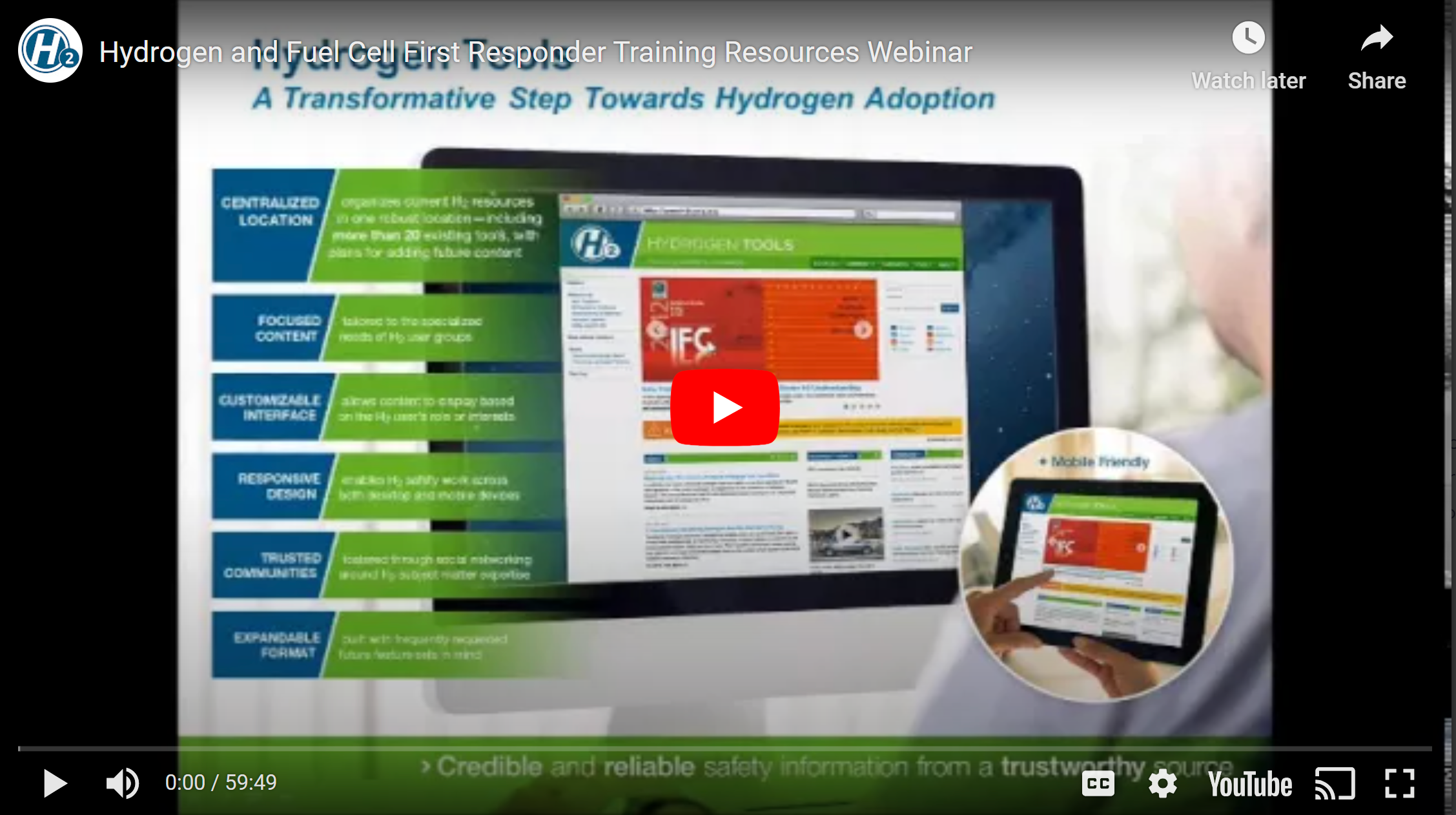 Hydrogen and Fuel Cell First Responder Training Resources Webinar