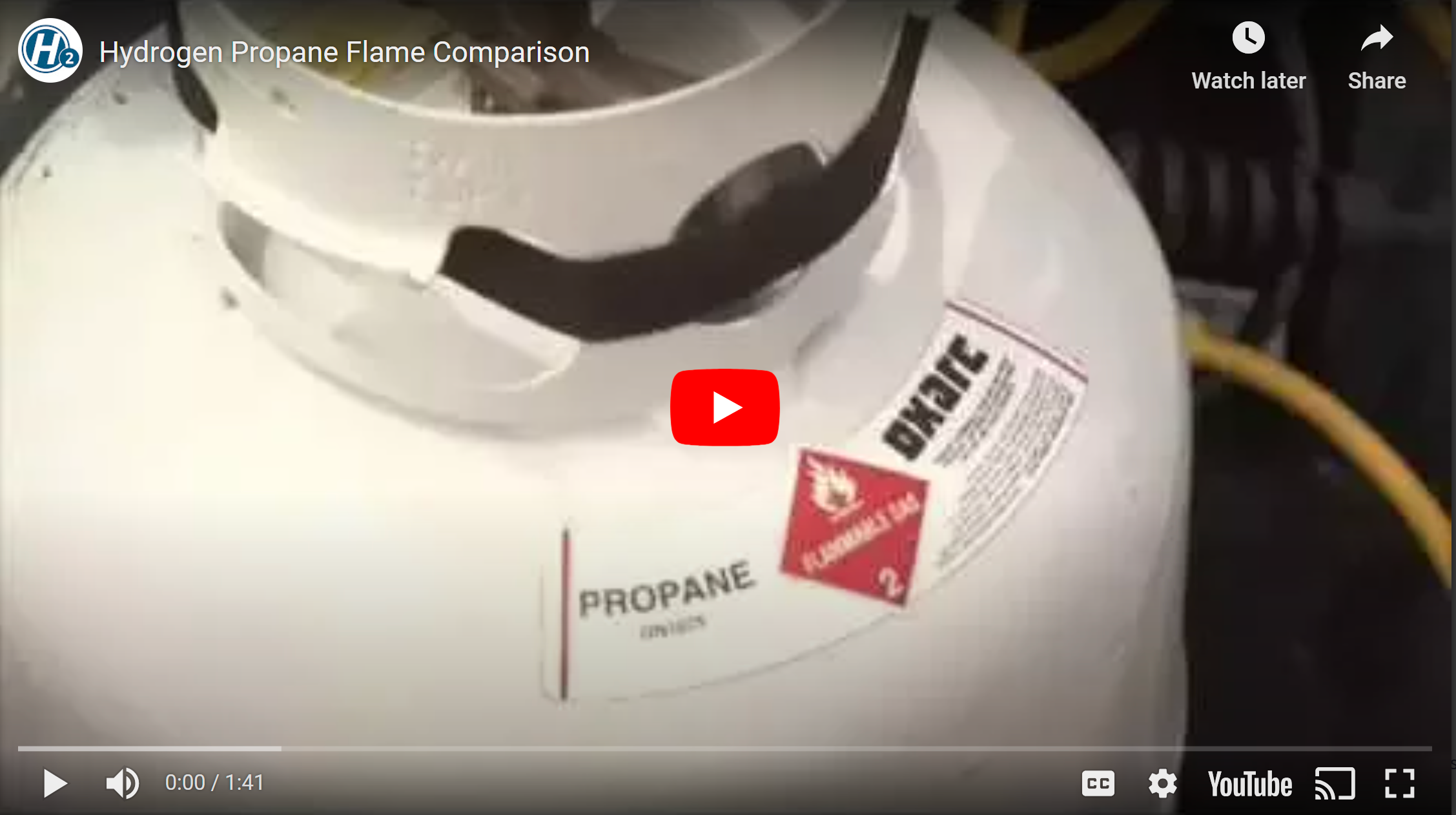 Hydrogen Propane Flame Comparison