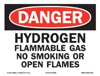 Danger Hydrogen Flammable Gas